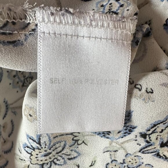 Rose + Olive Shirt Womens 3XL White Blue Floral Boho Blouse Lightweight Tunic - Picture 7 of 9